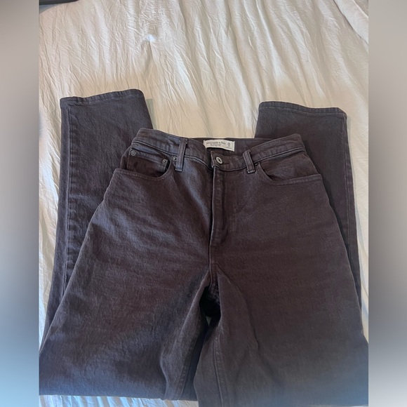 Abercrombie & Fitch Dark Brown Straight Leg Jeans - Picture 1 of 3